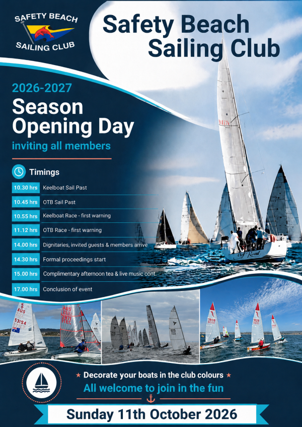 Safety Beach Sailing Club eNEWS 7th October 2026